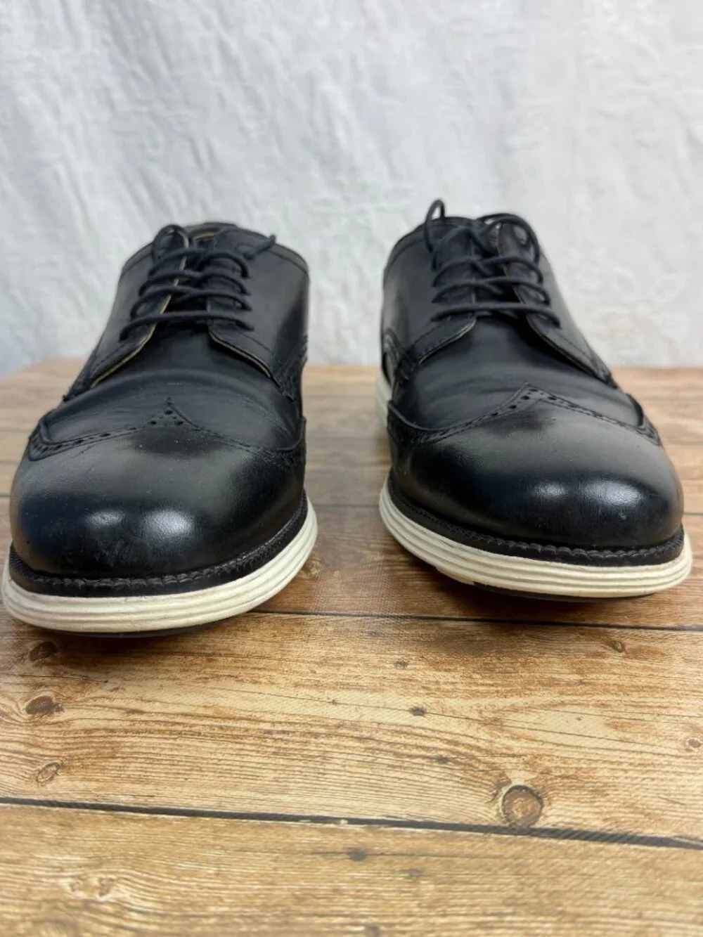 Cole Haan Men's 13 Black Leather Wingtip Oxford Brogue Dress Shoes OriginalGrand